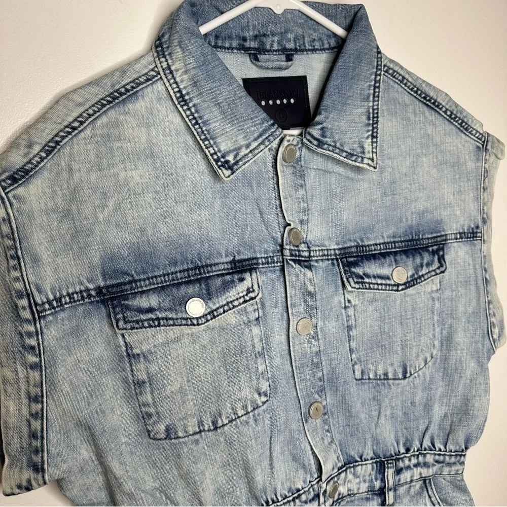 Blank NYC Washed Denim Romper Women's Size Large NWT - Picture 4 of 10
